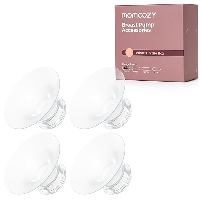 Momcozy Original Replacement Accessories for M5| M6| M9, Food-Grade Silicone & BPA Free, Original Breastfeeding Parts, Inserts 15mm, 4 Pack