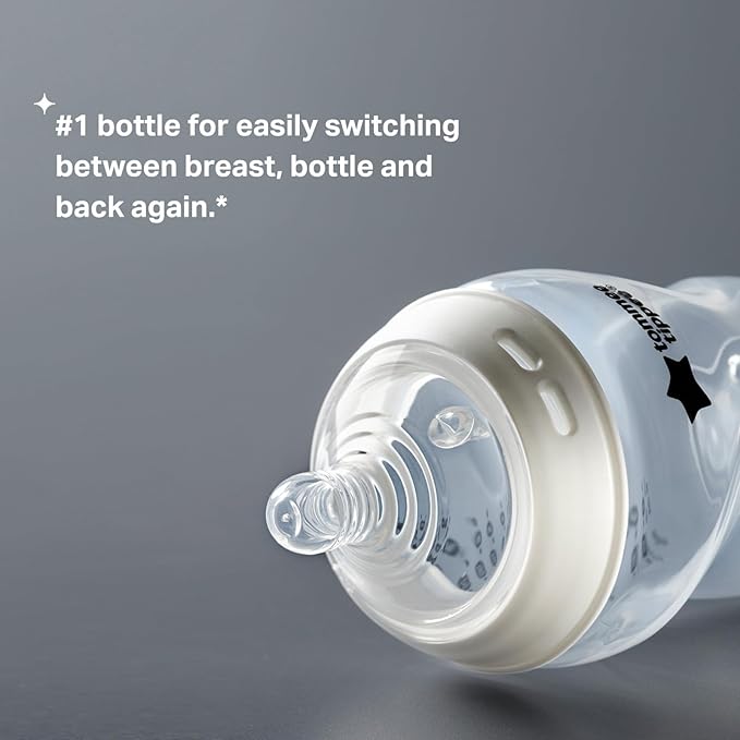 Tommee Tippee Baby Bottles, Natural Start Anti-Colic Baby Bottle with Slow Flow Breast-Like Nipple, 5oz, 0m+, Baby Feeding Essentials, Pack of 2