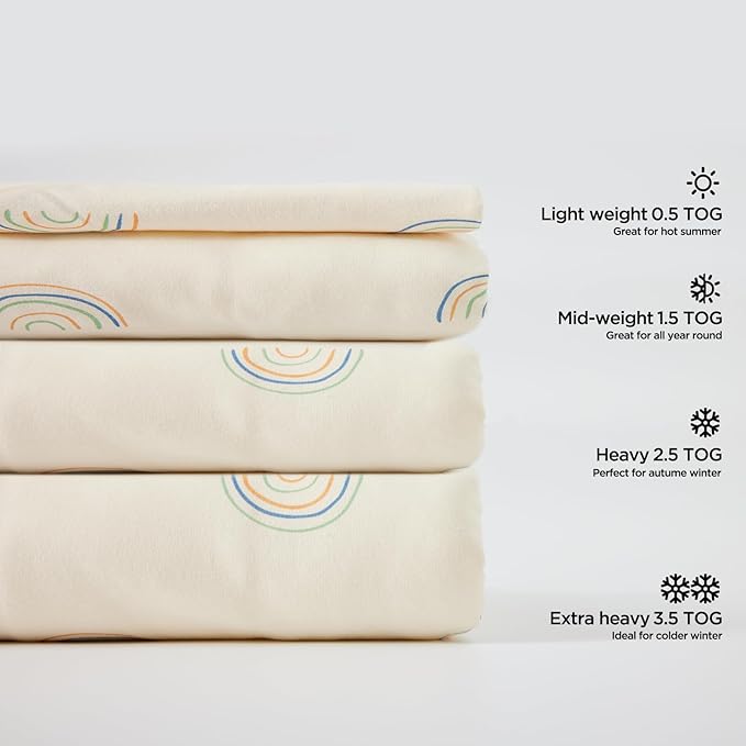 Duomiaomiao 2.5 TOG Toddler Sleep Sack 12-24 Months 100% Cotton Winter Side Open Zipper Baby Sleep Sack with Feet, Warm Toddler Wearable Blanket