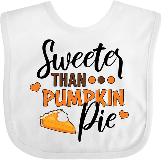 inktastic Thanksgiving Sweeter Than Pumpkin Pie Baby Bib