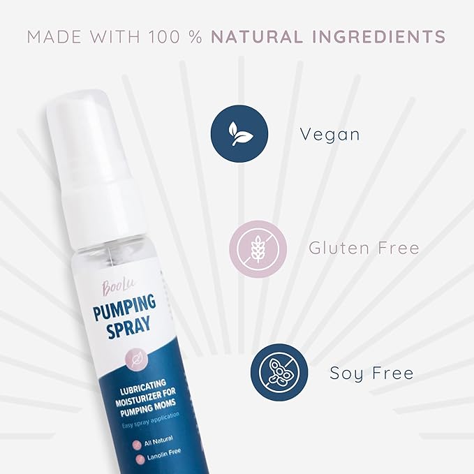 Breast Pump Flange Spray | Helps Sore Nipples & Clogged Milk Ducts | Skin Lubricant for Breast Pumping | Apply Pumping Spray Directly to Shields | Vegan & Lanolin Free | (1 Fl Oz)