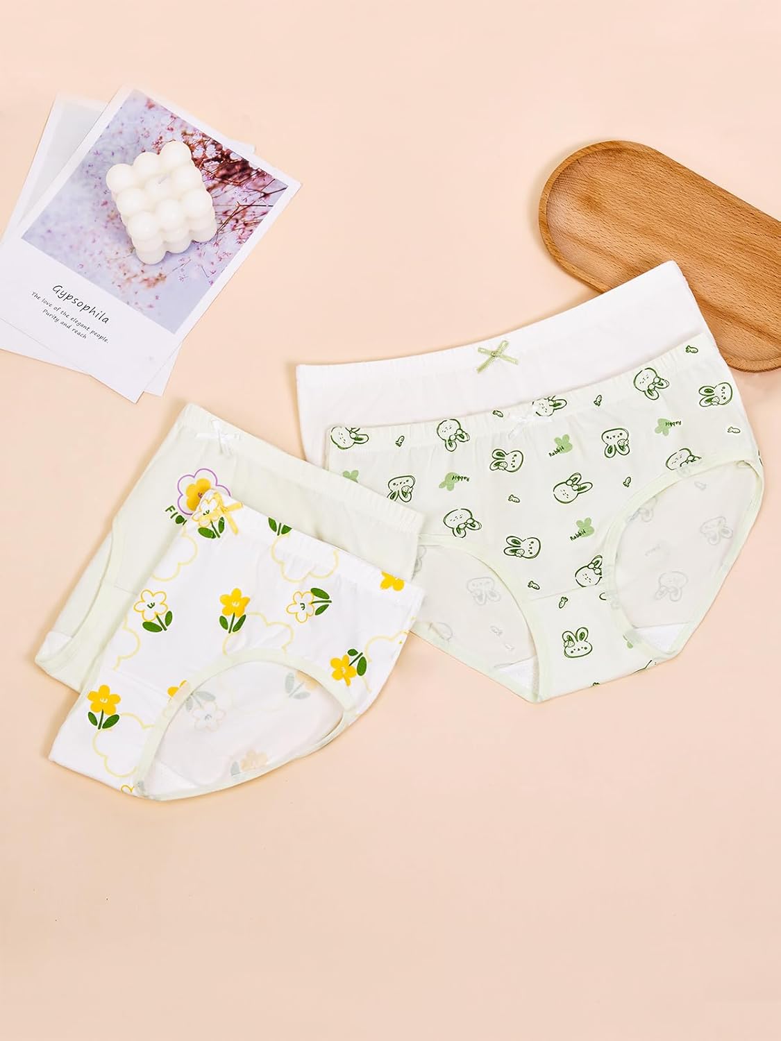 Haloumoning Girls Underwear Soft Cotton Underwear Toddler Girls Briefs Kids Comfy Panties,4-pack