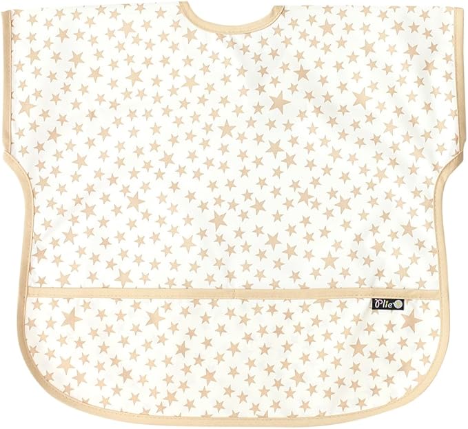 Short Sleeve Waterproof Bib for Toddlers – Feeding Apron for Mealtime, Daycare, Self-Feeding & Messy Play, Baby Bib