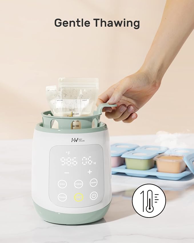 Bottle Warmer, 10-in-1 Fast Baby Bottle Warmer for Breastmilk or Formula with Timer, IMD LED Display, Accurate Temperature Control, Automatic Shut-Off, BPA-Free, Bottle Warmers for All Bottles (Green)