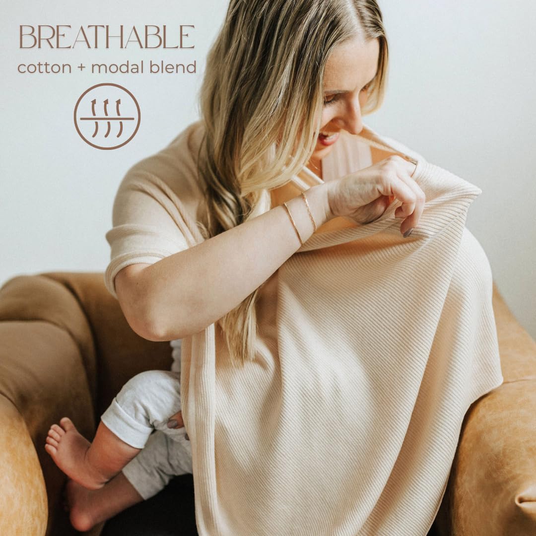 Breathable Nursing Cover Poncho – Stylish Multi-Use Breastfeeding Scarf, Car Seat Cover & Baby Blanket for Modern Moms