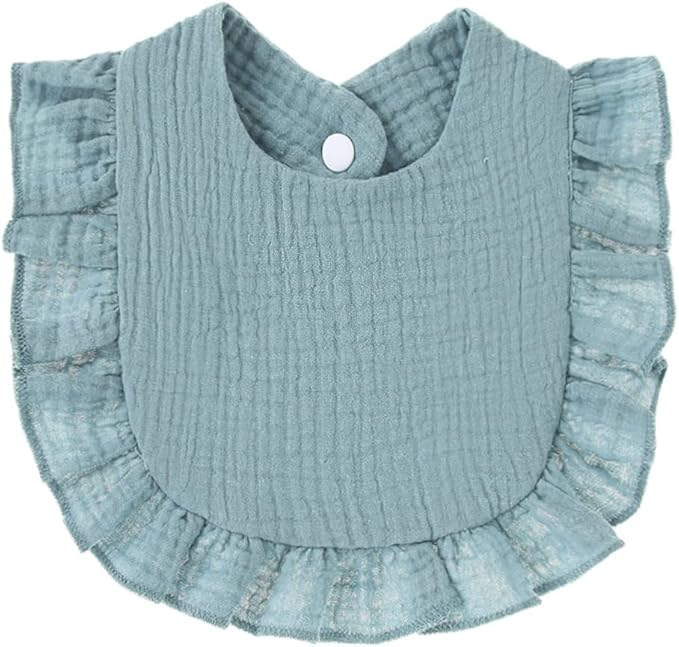 4 PACK Solid Muslin Baby Drool Bibs Set for Unisex Boys Girls Cotton Adjustable Teething Feeding Drooling Bibs