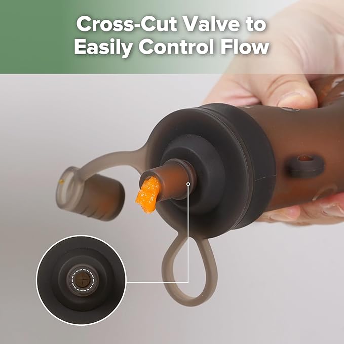 haakaa Hippo Wide Opening Silicone Goody Pouch – Reusable Pouches for Toddlers, Reusable Baby Food Pouches with Wide Neck for Quick Filling & Cleaning, 9oz, 2 Pack, (Grey)