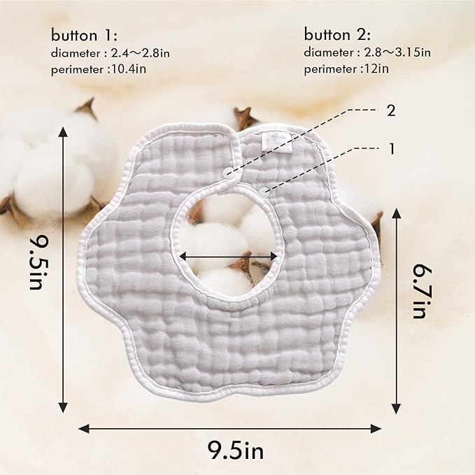 Muslin Baby Bibs for Drooling and Teething Newborn Drool Bibs for Baby Girl Boy