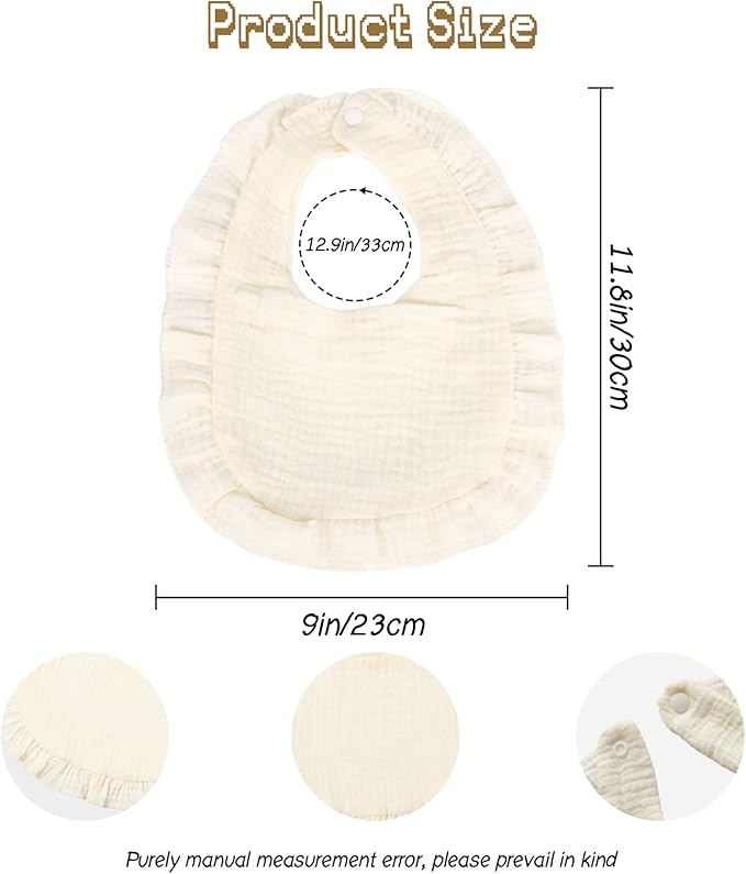Muslin Baby Bibs for Drooling and Teething Newborn Drool Bibs for Baby Girl Boy