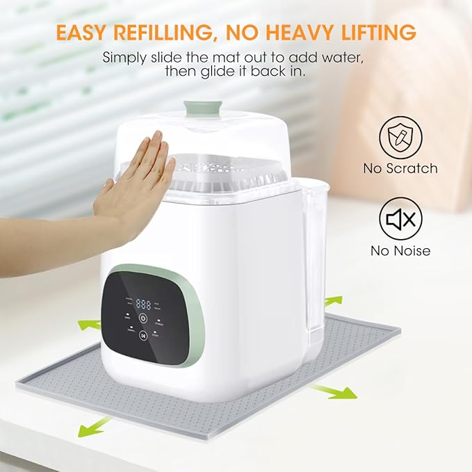 Aieve Bottle Washer Sliding Mat Compatible with Momcozy Bottle Washer, Silicone Mat for Mom Cozy Kleanpal Pro, Easy Moving Sliding Tray Baby Bottles Cleaning Machine Accessories