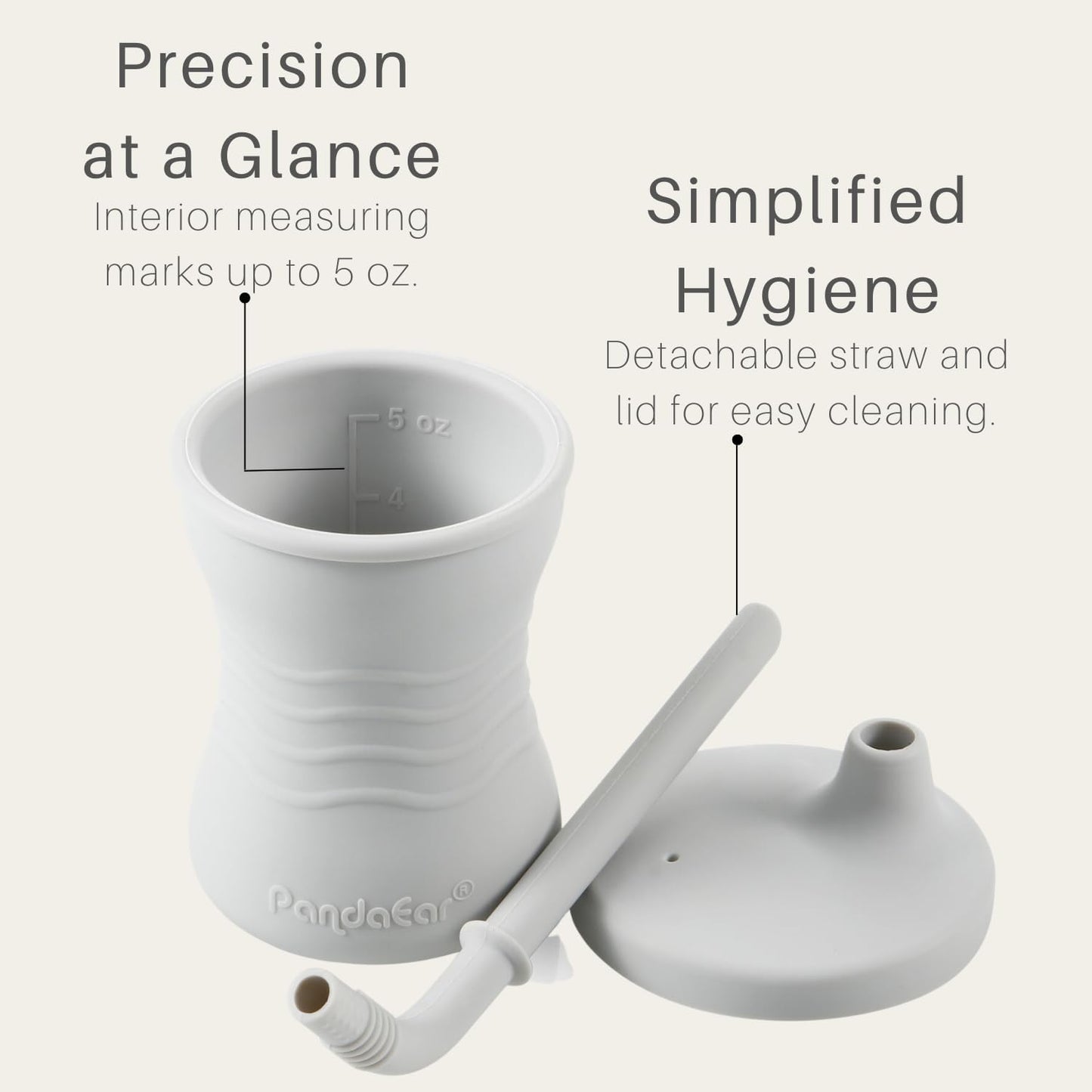 PandaEar Silicone Training Cup, 3 Pack Baby Drinking Sippy Cups with Straw for Baby and Toddler 6 Months+ (Dark Blue/Light Blue/Gray)