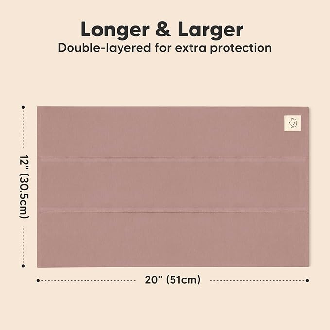 Organic Burp Cloths Baby Boy, Girl - 6-Pack Large Cotton Burping Cloths for Babies, Spit Up Rags, Super Absorbent, Ultra Soft Newborn Rag, Gender Neutral, Machine Washable, Durable (Mauve)