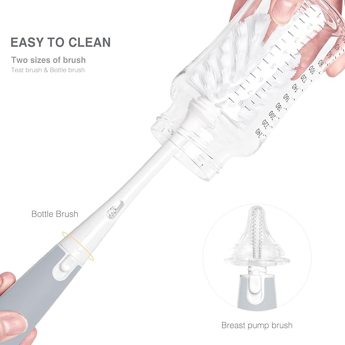 Termichy Baby Bottle Drying Rack: Vertical Bottle Dryer Rack Holder with Brushes Set- Drying Rack & Nipple Scrubber-Space Saving Standing Drying Rack for Baby Bottles and Pump Part Cleaning