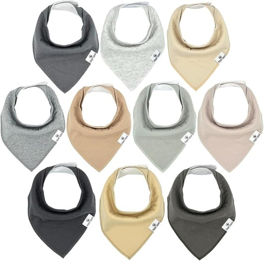 DiaperSquad's Baby Bibs for Drooling and Teething, Bibs for Boys, Baby Girl - Solid Cotton Baby Drool Bibs