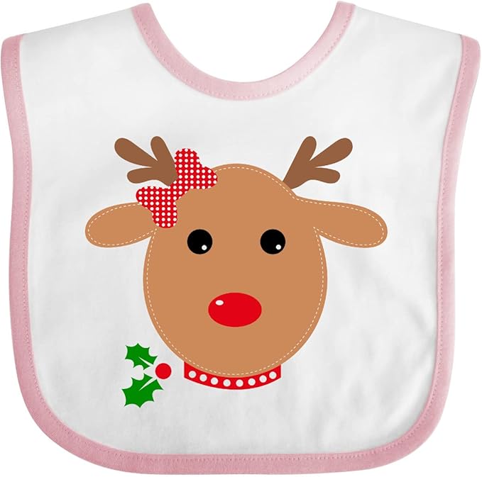 inktastic Girl Reindeer Baby Bib