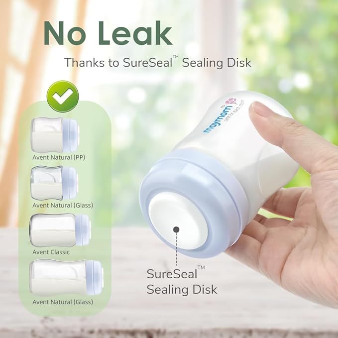 Maymom Wide-Mouth Milk Storage Collection Bottle with SureSeal Sealing Disk; Compatible with Spectra/Motif Luna/Ameda MYA/Bellababy Pumps. Can Replace Spectra S1 S2 Bottles, 6 pc (4.7Oz/140mL, 6pc)