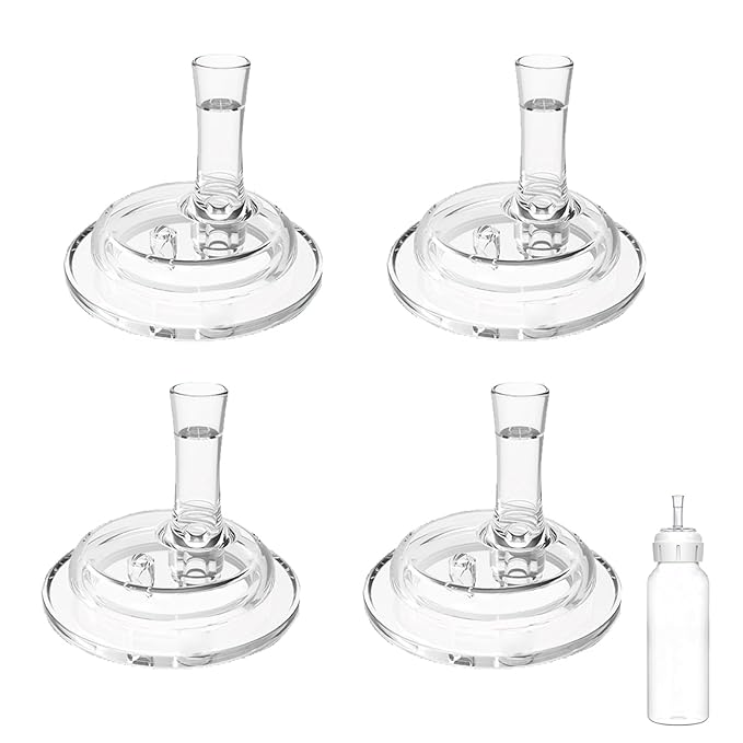 Sippy Straw Nipples for Dr. Browns Narrow Baby Bottles, Trainer Sippy Cup 100% Food Grade Silicone Soft Nipple, 8m+, Pack of 4