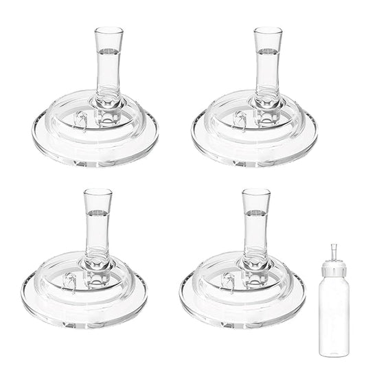 Sippy Straw Nipples for Dr. Browns Narrow Baby Bottles, Trainer Sippy Cup 100% Food Grade Silicone Soft Nipple, 8m+, Pack of 4