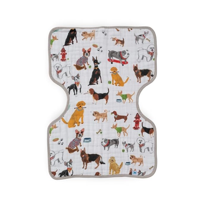 Little Unicorn Ultra-Absorbent Premium Burp Cloth | Soft on Baby's Skin | Larger Size | Ergonomic Design (Woof)