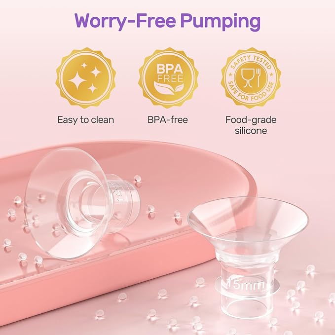 Nuliie 8PCS Silicone Flanges Insert Replacement Kit, Flange Sizing Kit 19mm for 24mm Flange/Shield Breast Pumps, Pumping Essential Kit for Moms