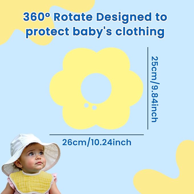 EllieHouse Baby Bibs for Girls Boys 8 Pack Muslin Drool Teeth Drooling Teething Bibs Muslin Cotton for Toddler Infant