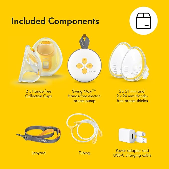 Medela Swing Maxi Hands-Free Double Electric Breast Pump, Easy and Intuitive Design for On-The-Go, Compatible with Medela Family App