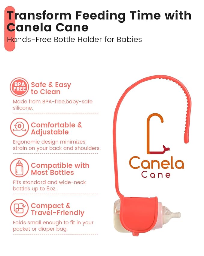 Adjustable Baby Bottle Support – Assist Feeding Tool for Parents, Non-Slip & Ergonomic Design, Fits Standard & Wide-Neck Bottles(Cinnamon)