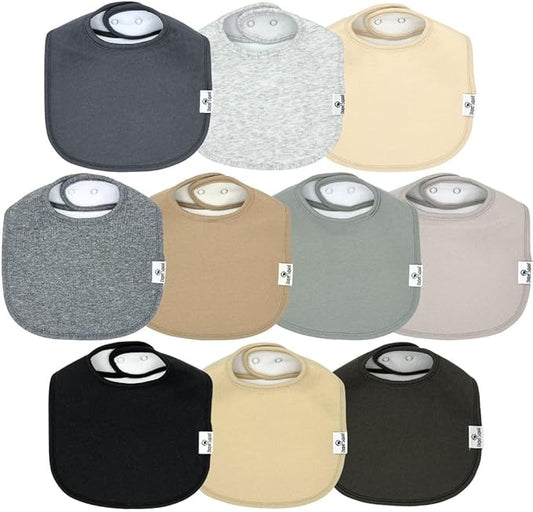 DiaperSquad's Baby Bibs for Drooling and Teething, Bibs for Boys, Baby Girl - Solid Cotton Baby Drool Bibs