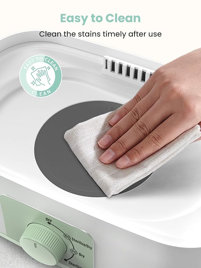 GROWNSY Adjustable 3 in 1 Large Bottle Sterilizer and Dryer, Electric Steam Baby Bottle Sterilizer, Bottle Sanitizer for Baby Bottles & Pacifiers, Breast Pump Parts Green