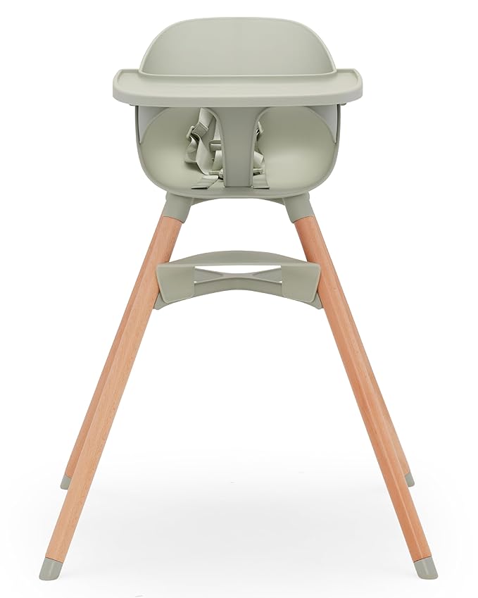 Lalo The Chair Convertible 3-in-1 High Chair for Babies & Toddlers, Dishwasher Safe Tray, Adjustable Footrest, Sage
