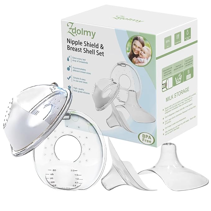 Nipple Shield & Breast Shell for Breast Feeding, Milk Savers Collector Nipple Protector for Breastfeeding Breast Milk Catcher for Breastfeeding Milk Collection Cups (Pack of 4)