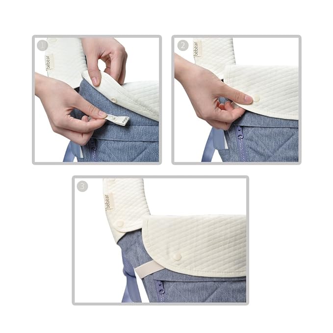 Bebamour Drool and Teething Reversible Cotton Pad For All Carry Positions Baby Carrier White Drool Bib For Boys & Girls（White）