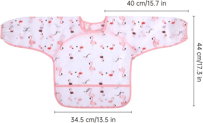 Accmor 5 Pack Long Sleeve Bibs, Baby Smock Waterproof Sleeved Bib Smock for Baby Toddler 6-36 Months