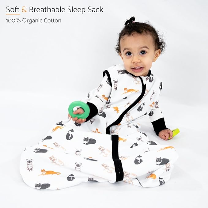 LollyBanks Baby Sleep Sack, 100% Cotton Wearable Blanket 2-Way Zipper Sleep Sacks