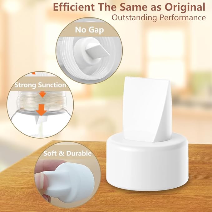 4pack Breast Pump Parts, 2pcs 15mm Flange and 2pcs Duckbill Valves for Spectra/Motif Luna/Amada MYA Breast pumps Parts, for Spectra S2 S1 9 Plus Parts, Replace to Spectra Flange Spectra Duckbill Valve