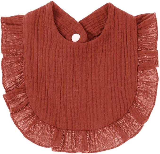 4 PACK Solid Muslin Baby Drool Bibs Set for Unisex Boys Girls Cotton Adjustable Teething Feeding Drooling Bibs