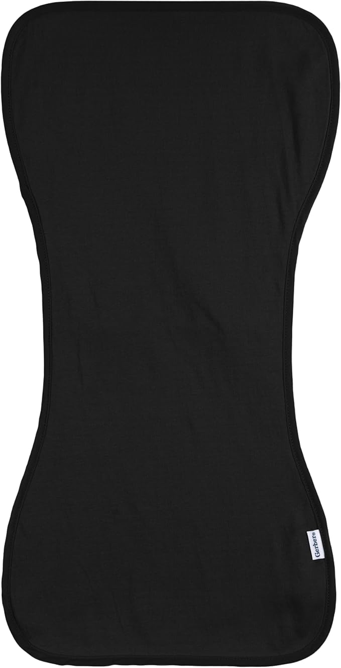 Gerber Baby Unisex Burp Cloths 5-Pack, White Black, Size 10.5" x 21"