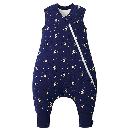 Duomiaomiao 2.5 TOG Toddler Sleep Sack 2-3T Months 100% Cotton Winter Side Open Zipper Baby Sleep Sack with Feet, Warm Toddler Wearable Blanket