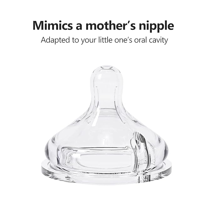 Yooforea Silicone Coated Glass Baby Bottle, 6M+ Fast Flow Nipple I Anti-Colic, Wide Neck, Stable Base I Medical-Grade Silicone Coating for Shatter Protection, BPA BPS PVC Free (9 Ounce-Tea)