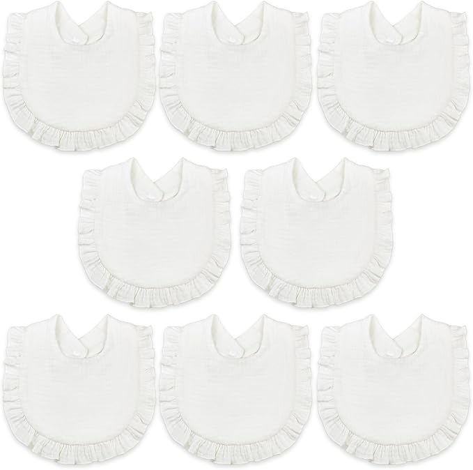 Baby Bibs Muslin Bibs 8 Pack for Drooling and Teething for Unisex Girls Boys