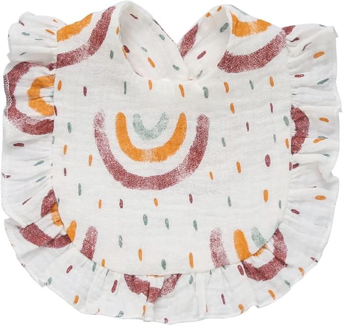 4 PACK Solid Muslin Baby Drool Bibs Set for Unisex Boys Girls Cotton Adjustable Teething Feeding Drooling Bibs