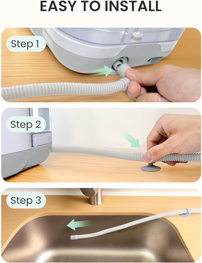 Grownsy Drain Hose 1M, Soft, Durable and Flexible for GROWNSY EaseClean Bottle Washer, Momcozy and Papablic Baby Bottle Washer Replacement Accessory for Easy Water Drainage