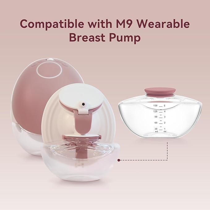 2 Pack Breastmilk Pump Storage Bottles Compatible with Momcozy Upgraded M9, Breast Milk Container, Breastfeeding Essentials, Not Original Mom Cozy Parts