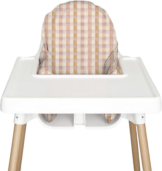 Nibble and Rest IKEA Highchair Cushion Cover for Inflatable Cushion, Compatible for IKEA Antilop Highchair Accessories, Stain-Proof&Wipeable Cover(Cushion NOT Included) (Pastelchecks)