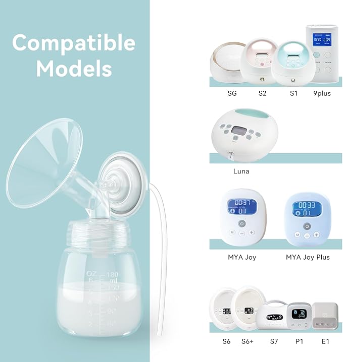 Breast Pump Accessories Kit - 21mm Flange Set Compatible with Spectra S1/S2/Motif Luna, Includes Valves, Tubing & Backflow Protectors