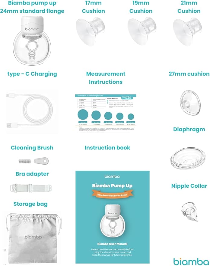 Pump Up Portable Breast Pump Hands Free - Wireless in-Bra Wearable Breast Milk Extractor, Smart Modes & Suction Levels, Extended Battery Life, Ultra Quiet Motor, 180mL Capacity, Single Pack