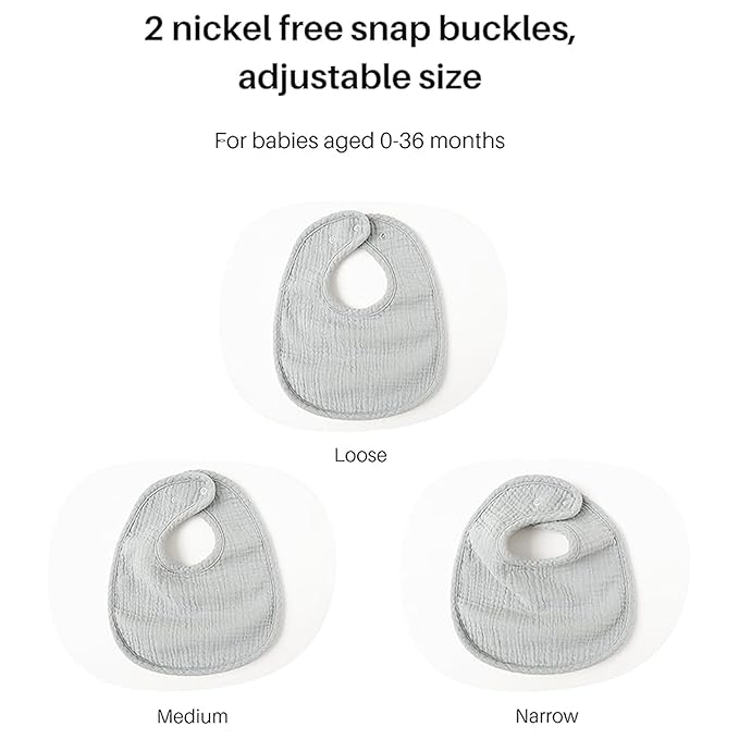 Konssy 6-Pack Muslin Baby Bibs for Boys & Girls, Soft Cotton Absorbent Bandana Drool Bibs for Drooling & Teething