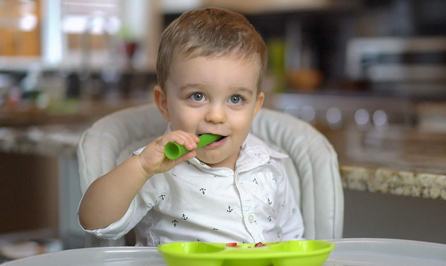 Olababy 2 Piece Baby Led Weaning Advanced Feeding Set, Includes Training Spoon and Steambowl