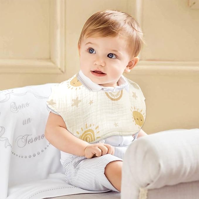 Baby Bibs Muslin Bibs for Baby Girl Boy for Drooling and Teething 10 Pack