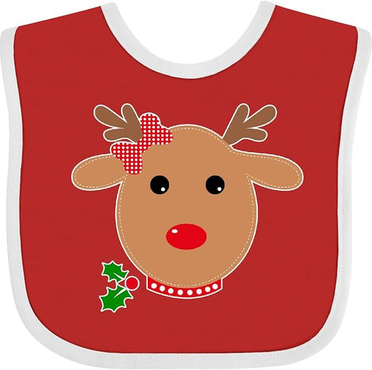 inktastic Girl Reindeer Baby Bib